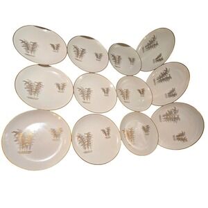 Fukagawa Arita Japan Pattern 901 Bamboo Porcelain Plates Set of 12 6.25"